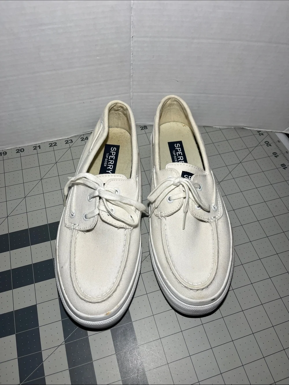 Sperry Men’s Off-White Canvas Boat Shoes